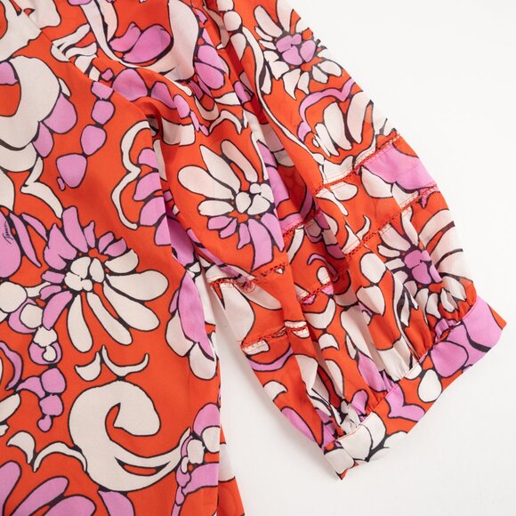 NEW TRINA TURK Light Hearted Top silk print size M - Picture 6 of 10